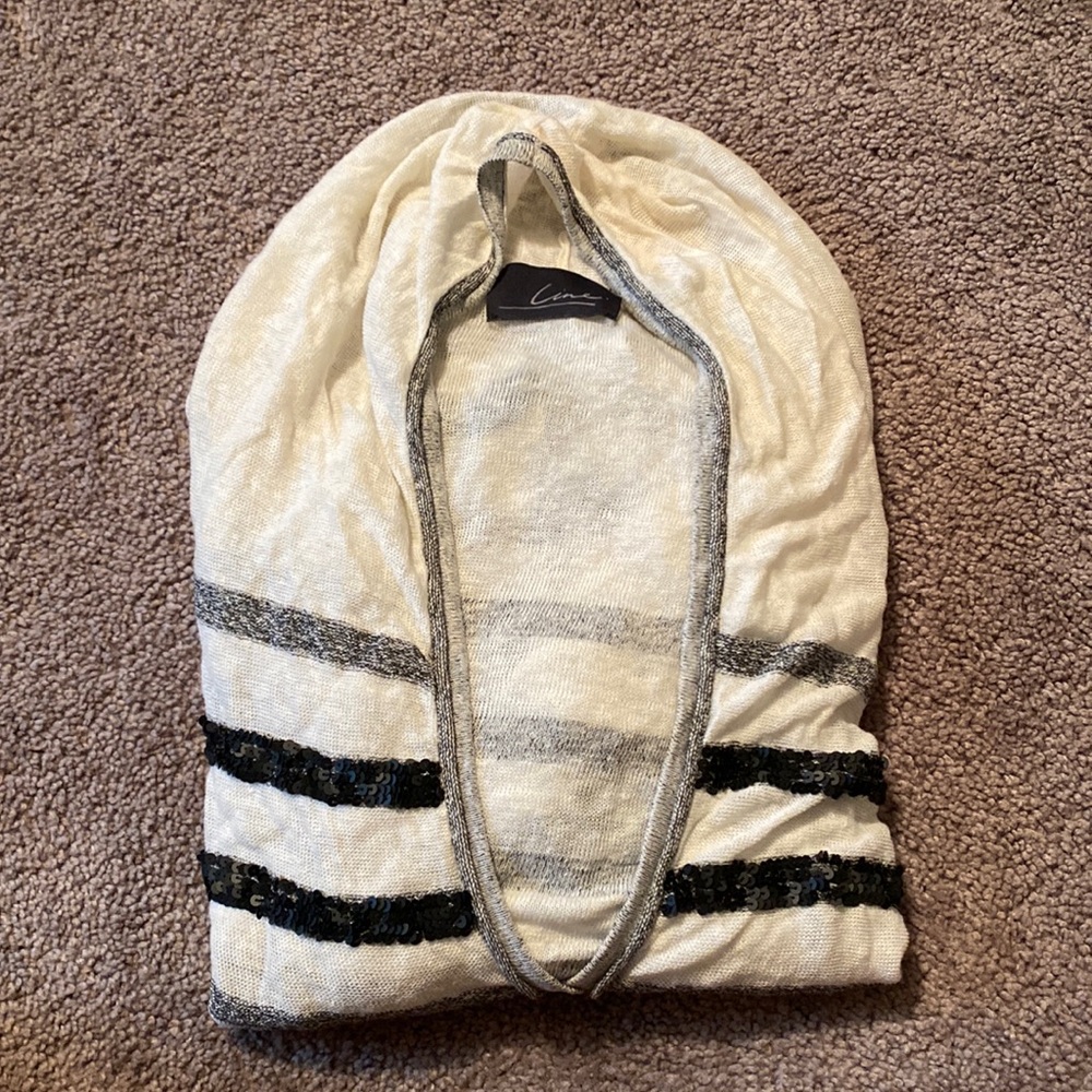 Anthropologie Line Sequin Slouchy Cardigan Sweater